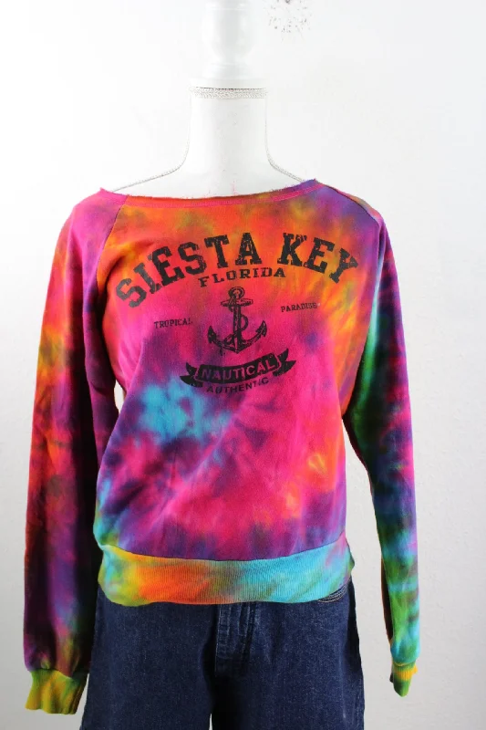 Vintage Tie Dye Siesta Key Shirt (XL)-- Houndstooth Herringbone Solid
