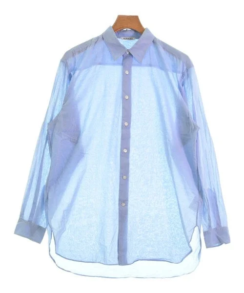 AURALEE Casual shirts-- Terry Blend Velvet Blend Canvas Blend