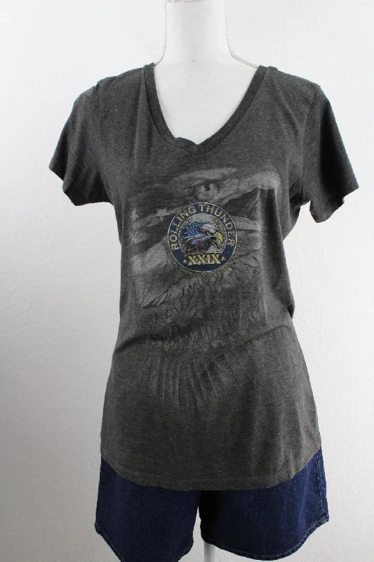 Vintage Rolling Thunder T-Shirt (L)-- Terry Blend Velvet Blend Canvas Blend