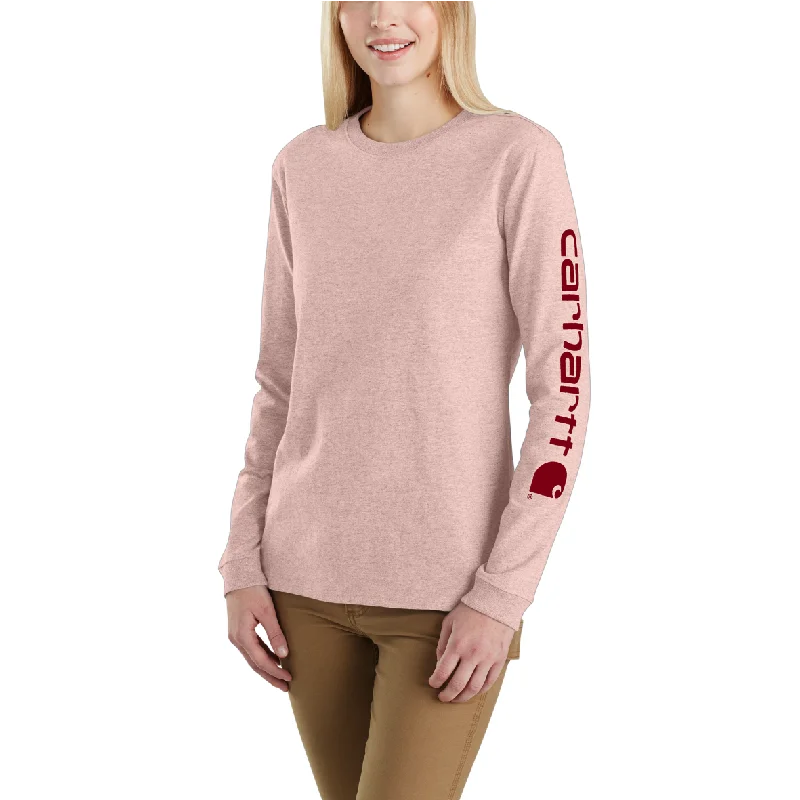 Carhartt WOMENS Loose fit heavyweight Long sleeve Graphic T-Shirt-- Solid Print Embellished