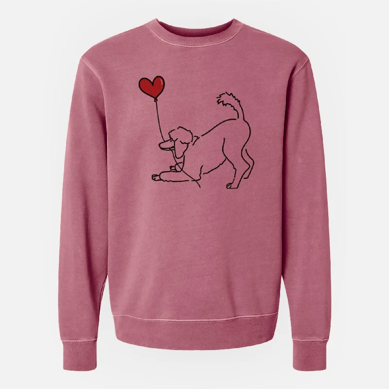 Standard Poodle Heart String - Unisex Pigment Dyed Crew Sweatshirt Oversized Hoodie Comfort Casual