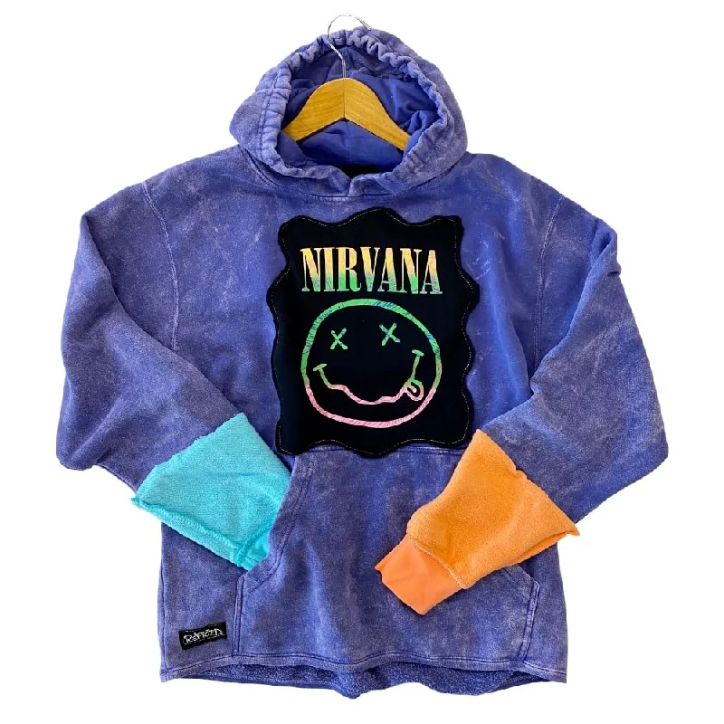 Nirvana Unisex Hooded Sweatshirt Hoodie with Zipper Placket Modern Functional