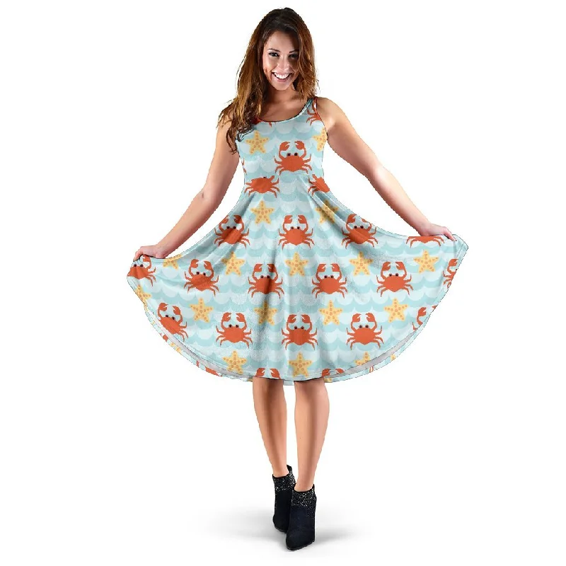 Crab Starfish Pattern Print Dress Tunics Exclusive limited