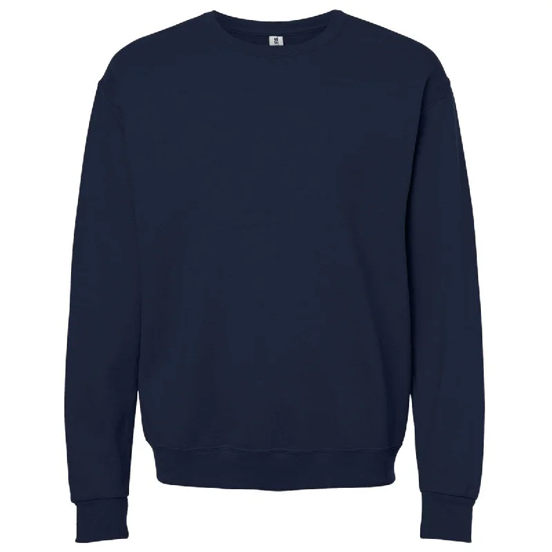 Jerzees Unisex J. Navy Ultimate CVC Crewneck Sweatshirt Hoodie with Rolled Sleeves Casual Relaxed