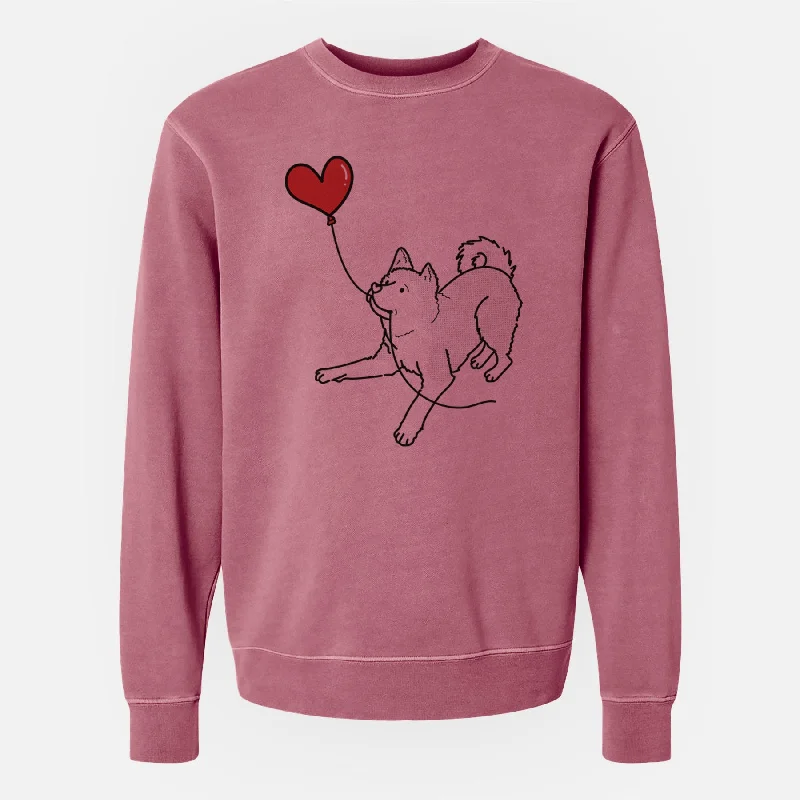 Akita Heart String - Unisex Pigment Dyed Crew Sweatshirt Hoodie Crop Top Short Trendy