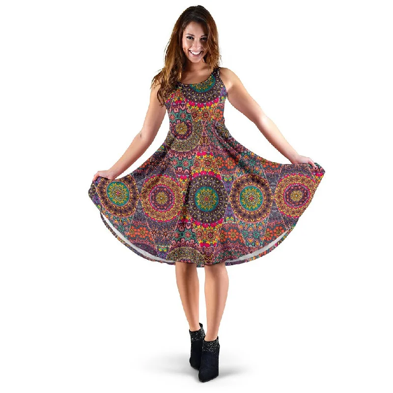 Bohemian Patchwork Pattern Print Dress Tunics Practical durable