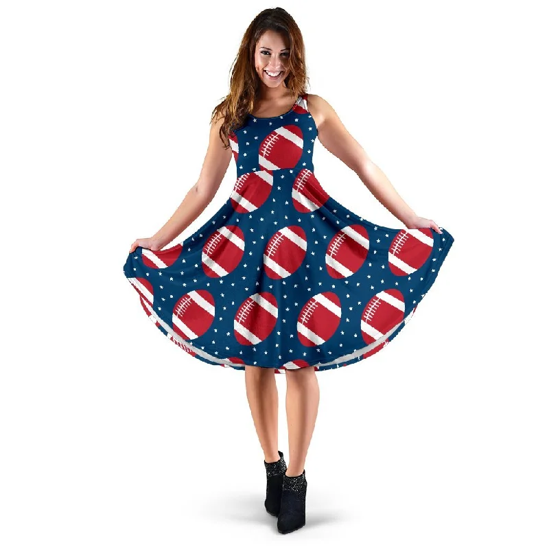American Football Rugby Ball Print Pattern Dress Tunics Seasonal trendy