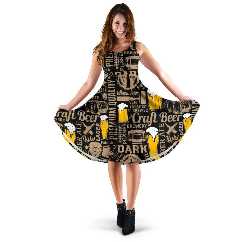 Craft Beer Print Pattern Dress Tunics Handmade artisanal