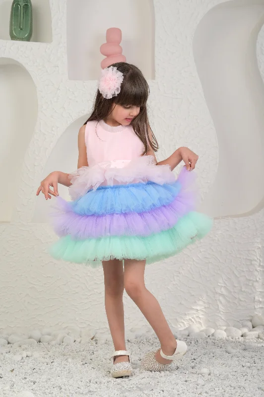 Pre-Order: Baby Pink Unicorn Colour Dress Tunics Vintage classic