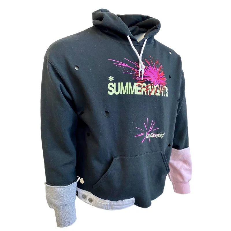 Summer Nights Unisex Hooded Sweatshirt Hoodie with Full-Zip Functional Layering