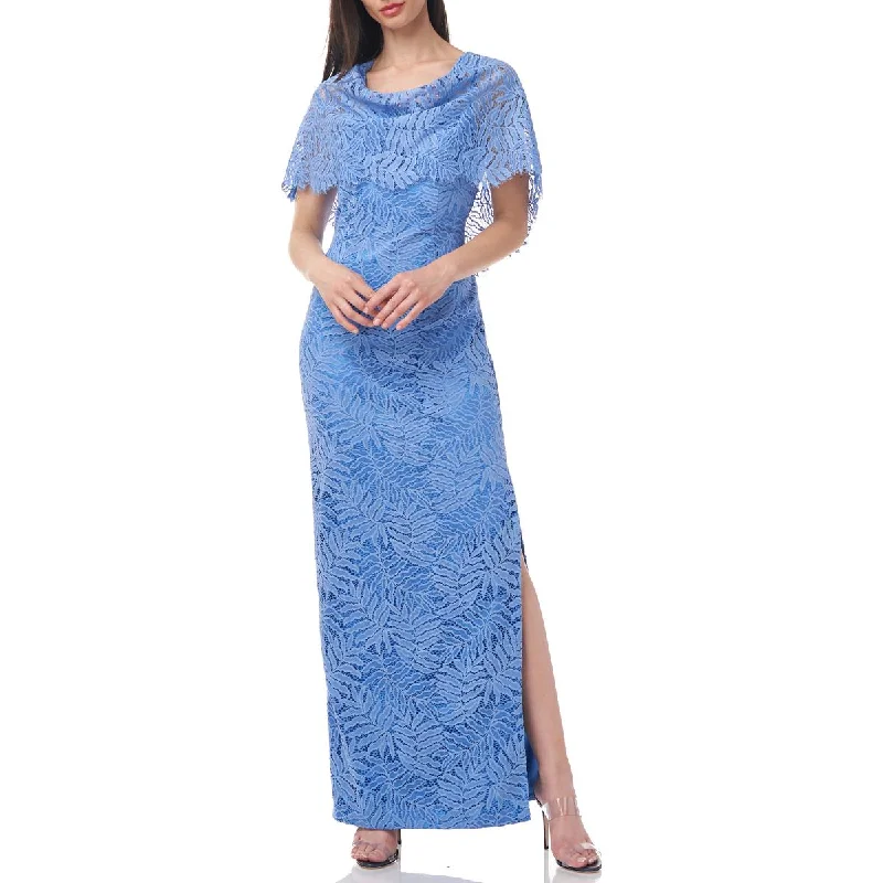 JS Collections Womens Lace Side Slit Evening Dress Tunics Seasonal trendy