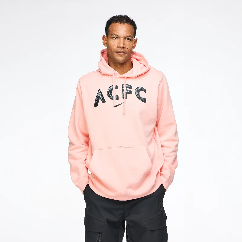 Angel City FC Nike Unisex Sol Rosa ACFC Club Fleece Hoodie Hoodie with Side Slits Relaxed Casual