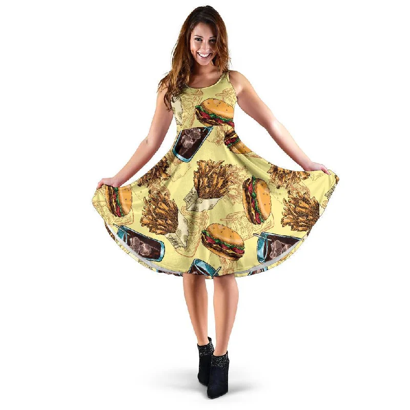 Fastfood Pattern Print Dress Tunics Chinos classic