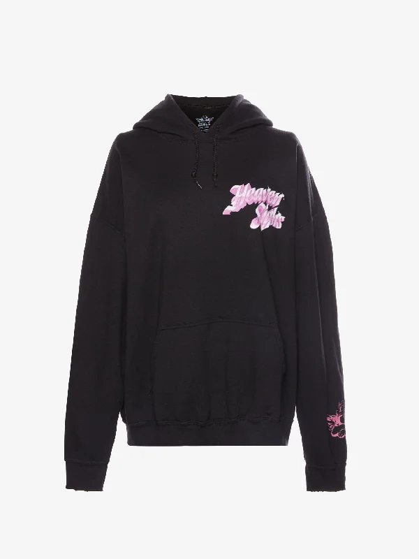 Heaven Sighs Pink Hoodie Hoodie with Elastic Cuffs Stretchable Comfortable