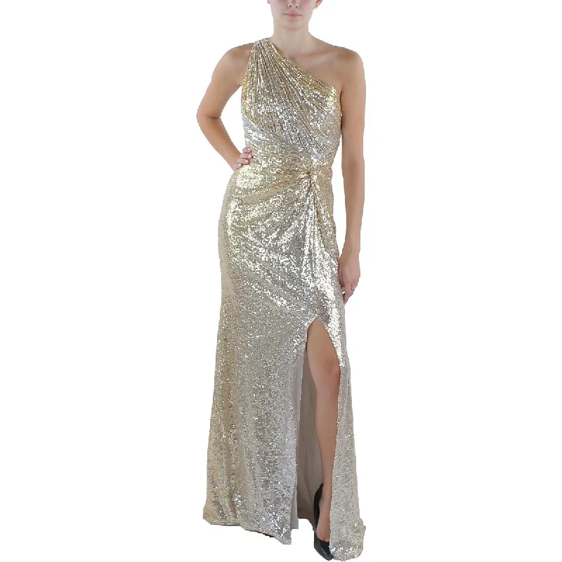 Rene Ruiz Collection Womens Metallic  Evening Dress Boat Neckline Classic