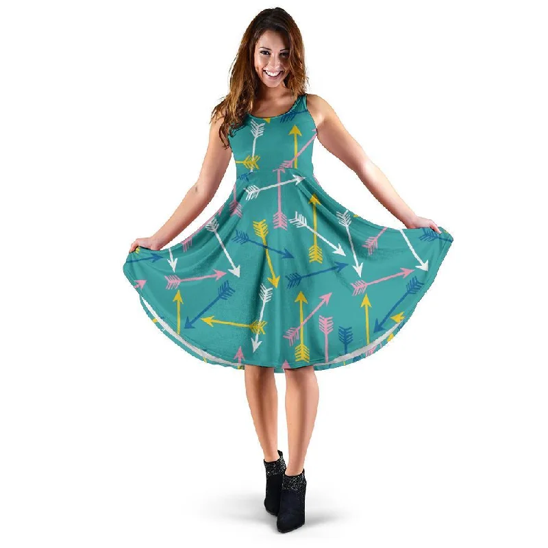Archery Pattern Print Dress Tunics Distressed trendy