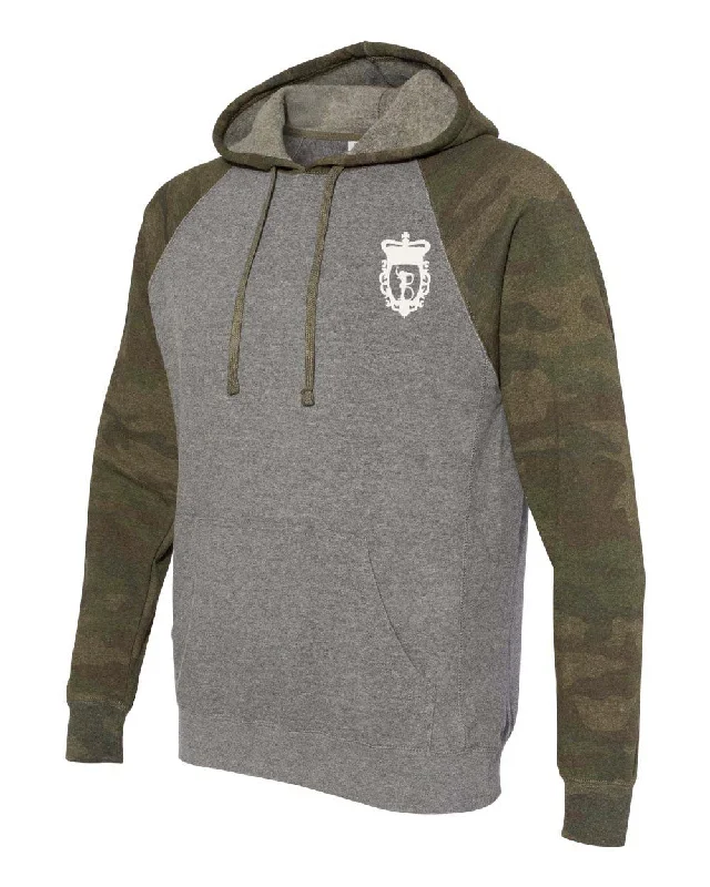 Unisex Camo Sweat Hoodie - Forest Hoodie with Ribbed Neckline Snug Warm