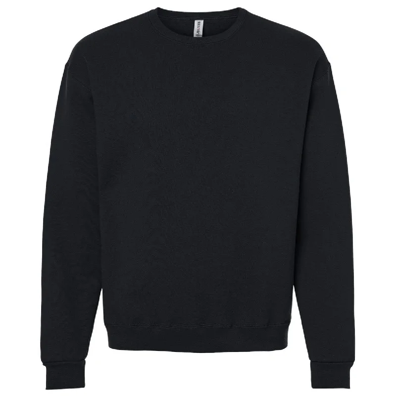 Jerzees Unisex Black Ink Rugged Crewneck Sweatshirt Hoodie with Frayed Bohemian Relaxed