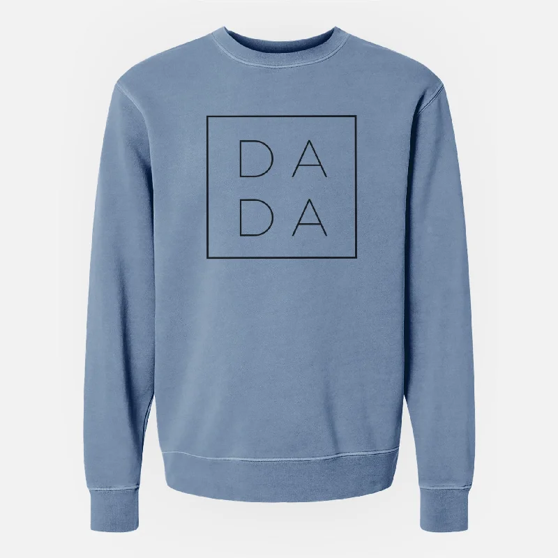 Dada Boxed  - Unisex Pigment Dyed Crew Sweatshirt Hoodie with Hem Embroidery Detailed Premium