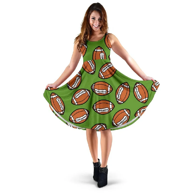American Football Print Pattern Dress Tunics Summer linen