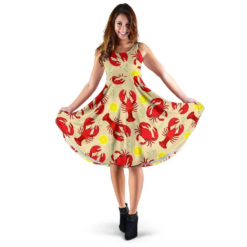 Lobster Crab Pattern Print Dress Tunics Stylish elegant