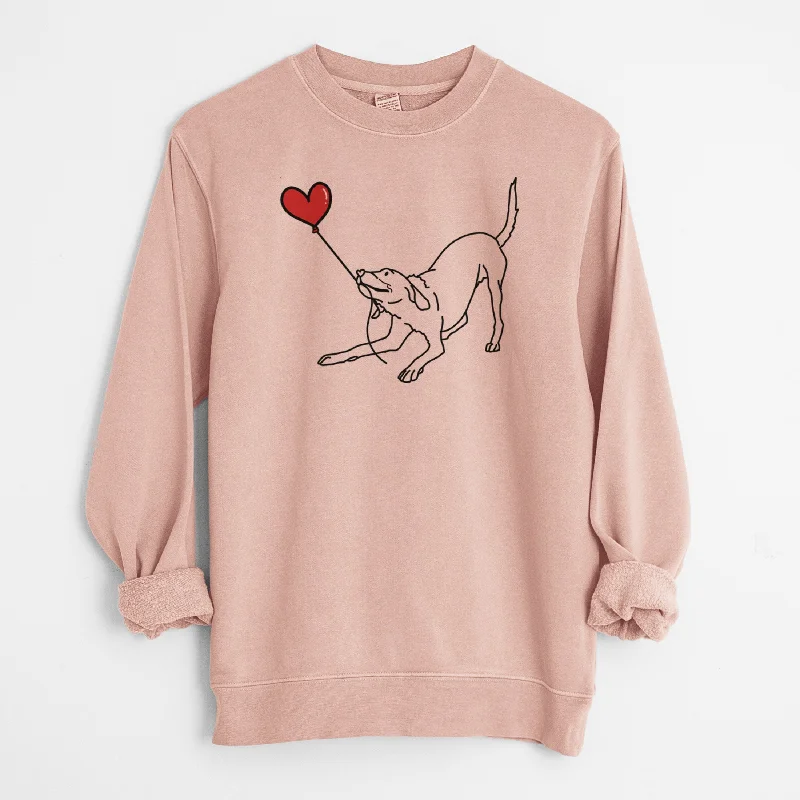 Labrador Retriever Heart String - Unisex Pigment Dyed Crew Sweatshirt Hoodie with Reflective Safety Nightwear