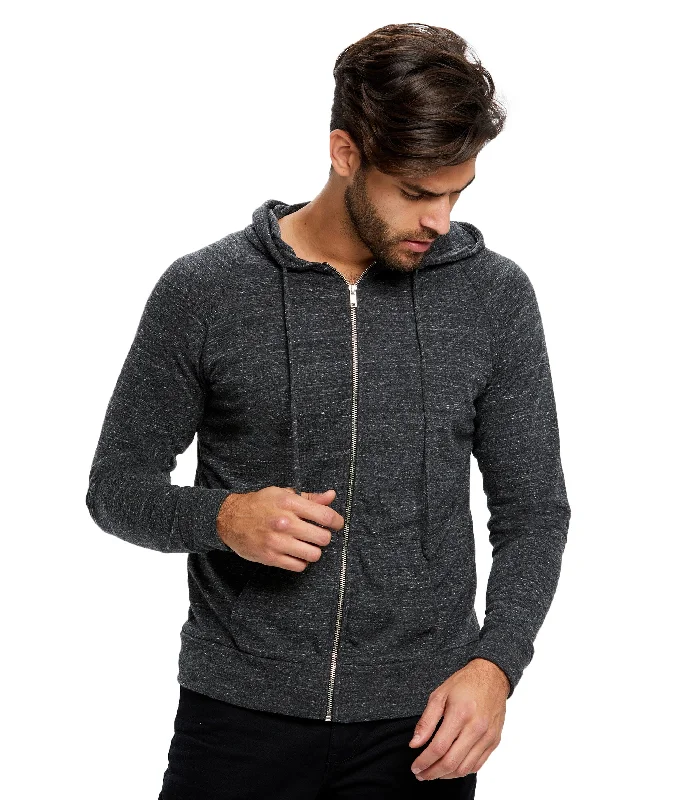 Unisex Long Sleeve Zip Hoodie Hoodie with Contrast Stitching Detailed Premium