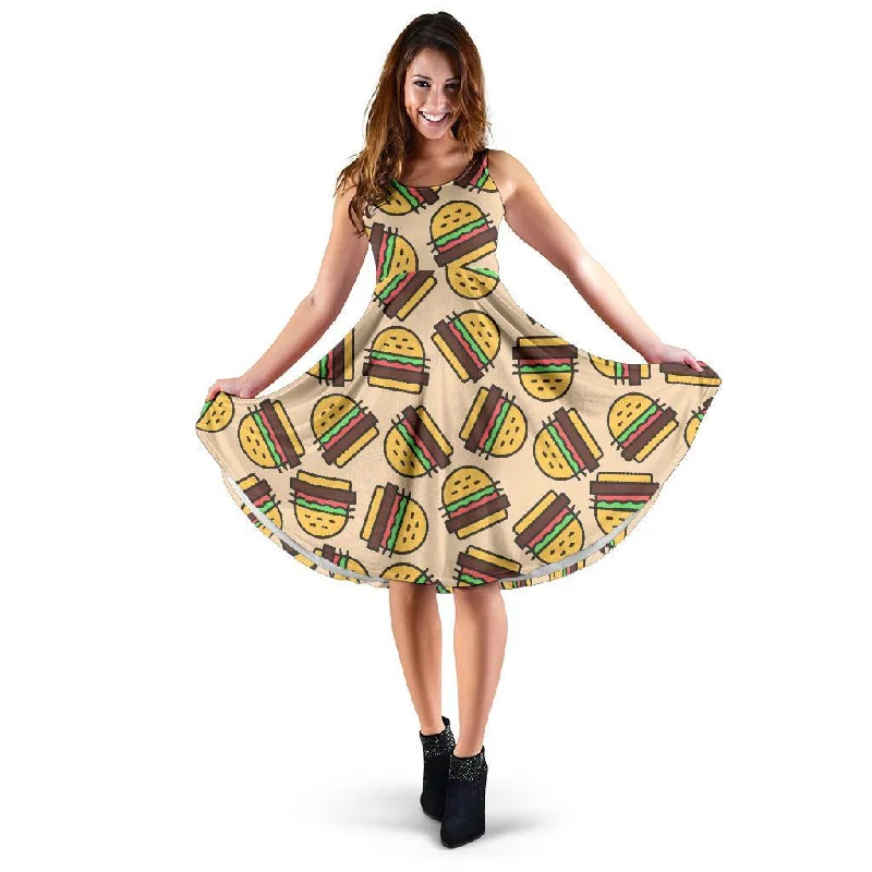 Hamburger Pattern Print Dress Tunics Designer luxury