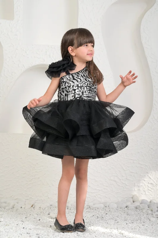 Pre-Order: Evelyn Black Seqins Dress Tunics Cozy comfortable