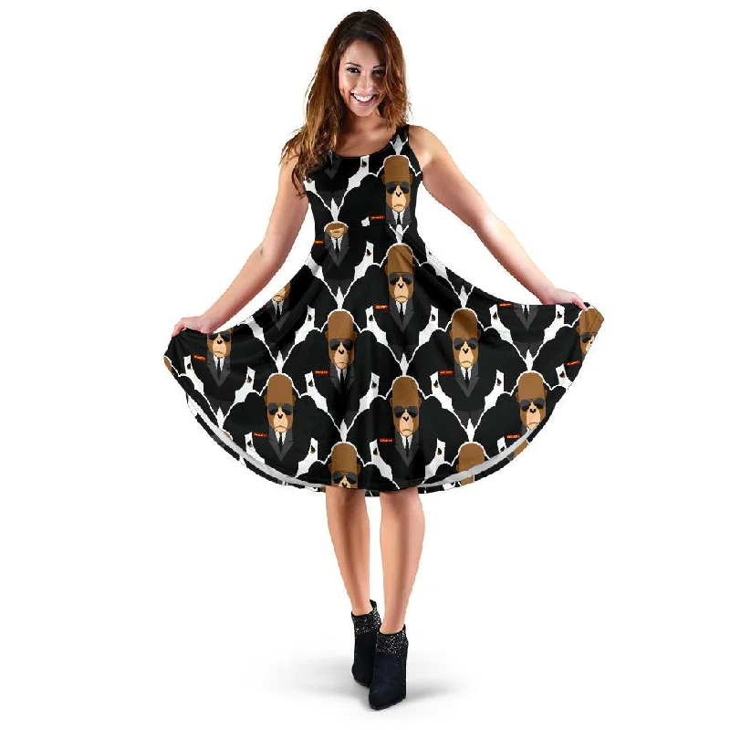 Gorilla Bodyguard Pattern Print Dress Tunics Stylish modern