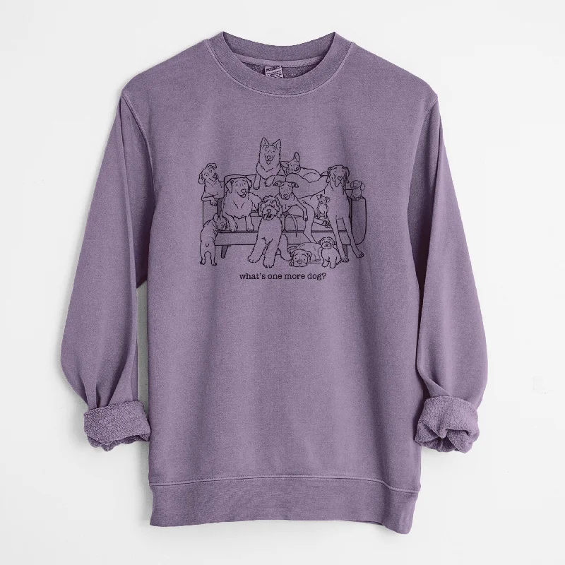 What's One More Dog? - Unisex Pigment Dyed Crew Sweatshirt Hoodie Crop Top Short Trendy