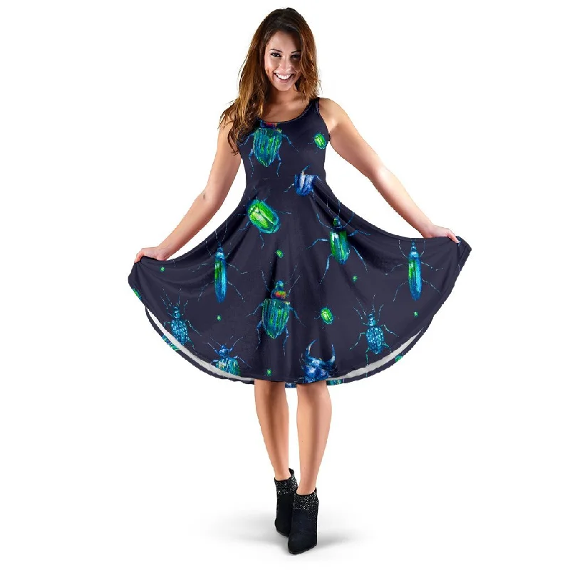 Drawing Bug Pattern Print Dress Tunics Floral girly