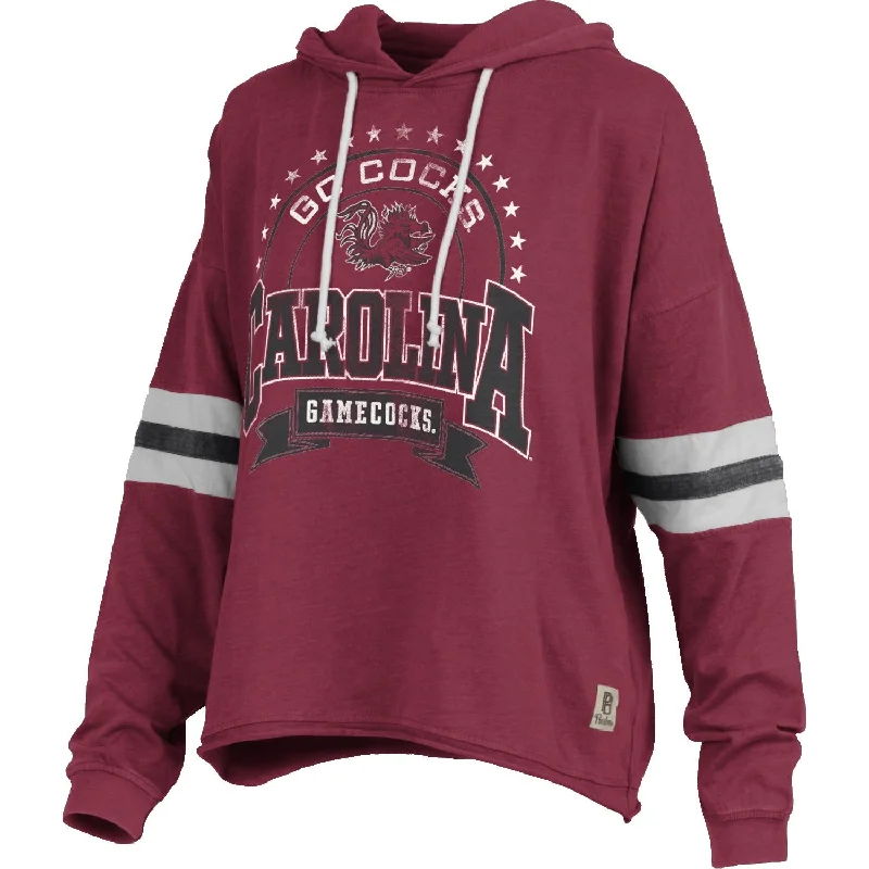 SOUTH CAROLINA GAMECOCKS LADIES MOONSTONE HOODIE Hoodie with Hem Frayed Vintage Worn