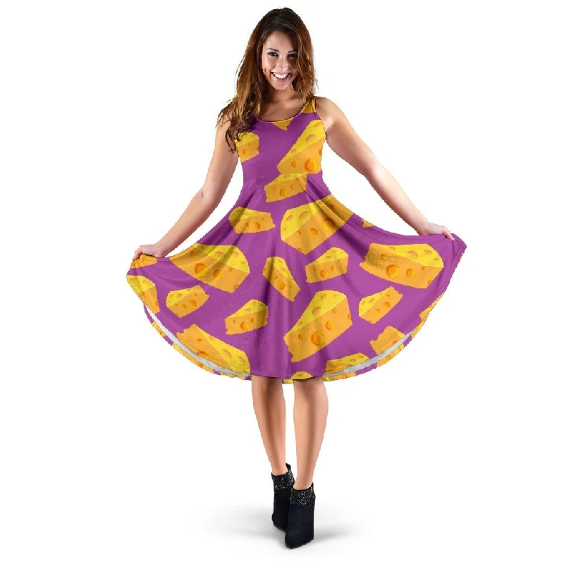 Cheese Pattern Print Dress Tunics Plaid country