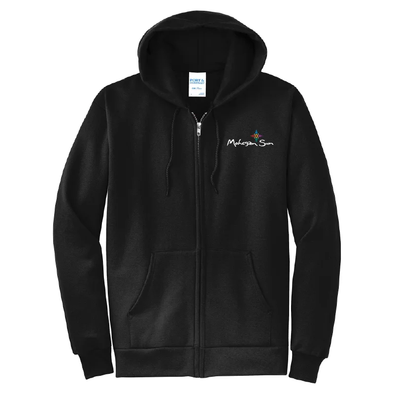 Core Fleece Full-Zip Hooded Sweatshirt Hoodie with Hem Lace Feminine Delicate