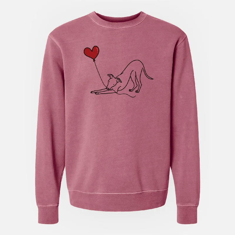 Whippet Heart String - Unisex Pigment Dyed Crew Sweatshirt Hoodie Jacket Zipper Layering