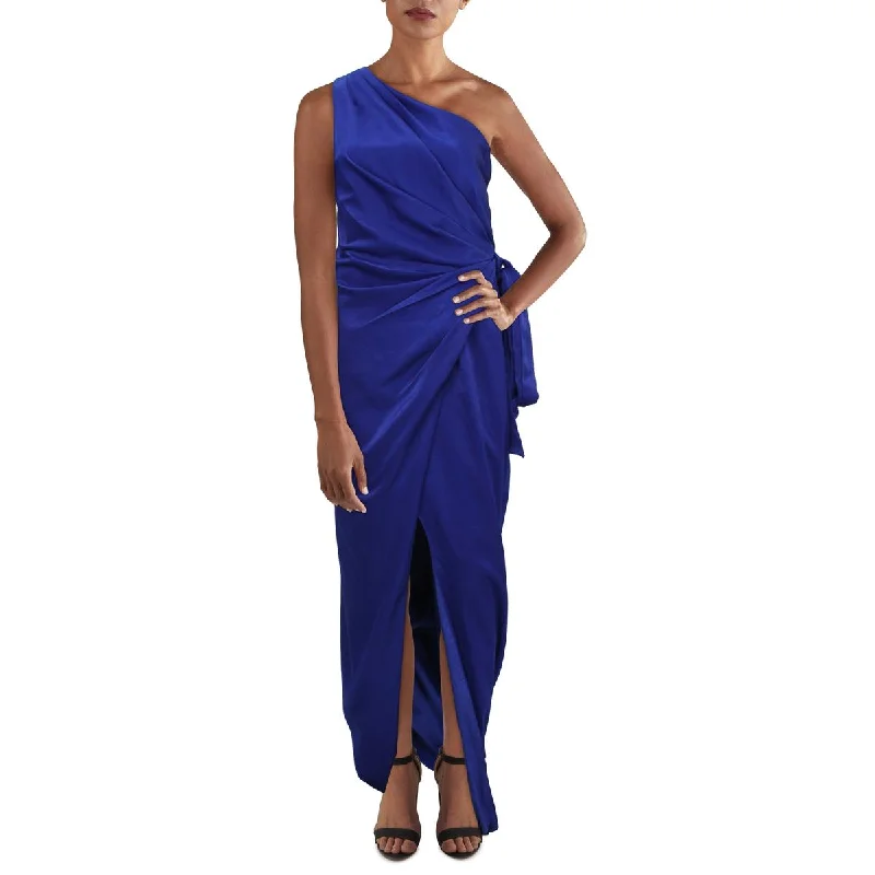 Aidan by Aidan Mattox Womens Satin One Shoulder Evening Dress Tunics Luxurious premium