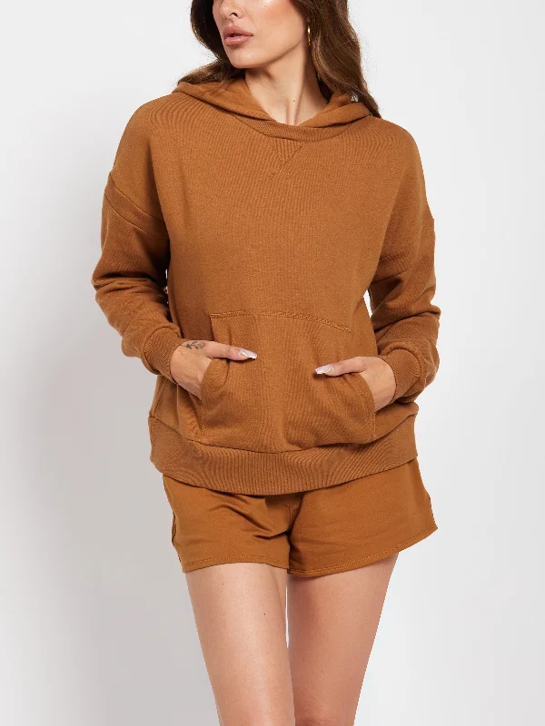 Recycled Fleece Hoodie Hoodie with Cuffed Sleeves Snug Secure