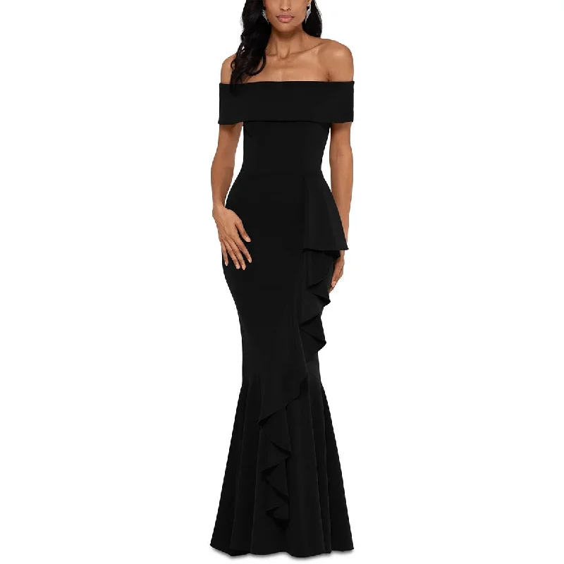 Betsy & Adam Womens Crepe Off-The-Shoulder Evening Dress Tunics Luxurious high-end