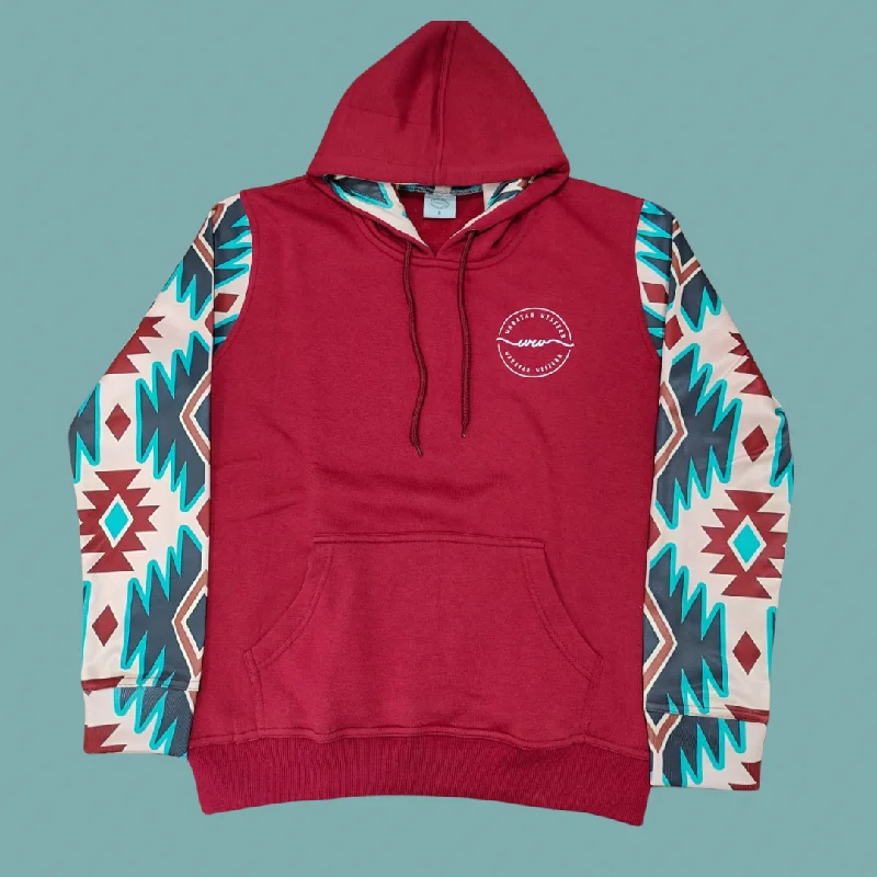 Aztec Hoodie Red Hoodie with Elastic Waist Stretchable Comfortable