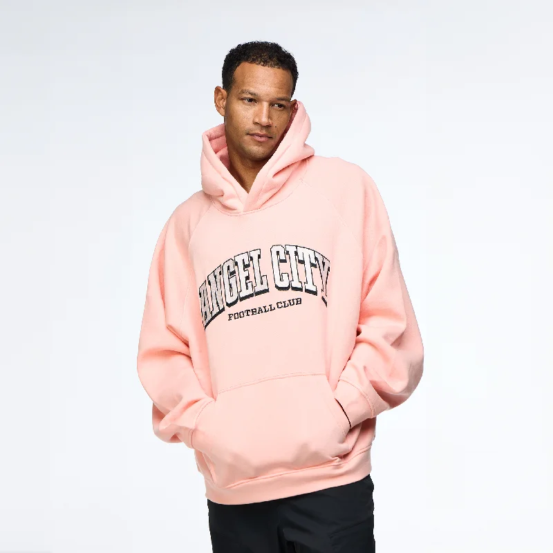 Angel City FC Unisex Varsity Oversized Sol Rosa Hoodie Hoodie with Raglan Sleeves Sporty Comfortable