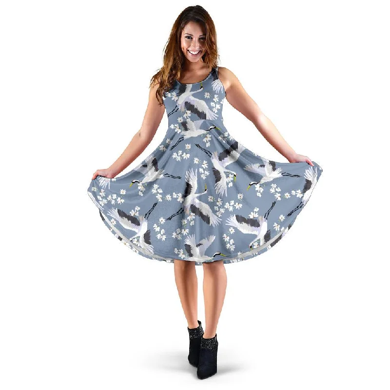 Heron Floral Pattern Print Dress Tunics Prom sequined