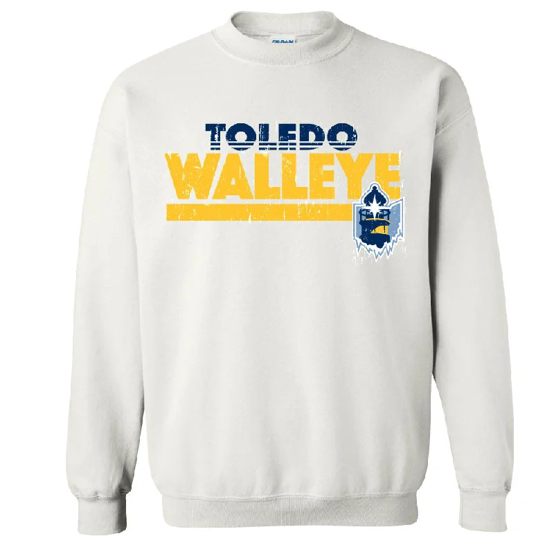Toledo Walleye Molar Crewneck Sweatshirt Hoodie with Hem Detail Decorative Unique