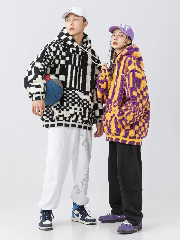 Indie Oversized Plush Hoodie Hoodie with Velcro Closure Adjustable Secure