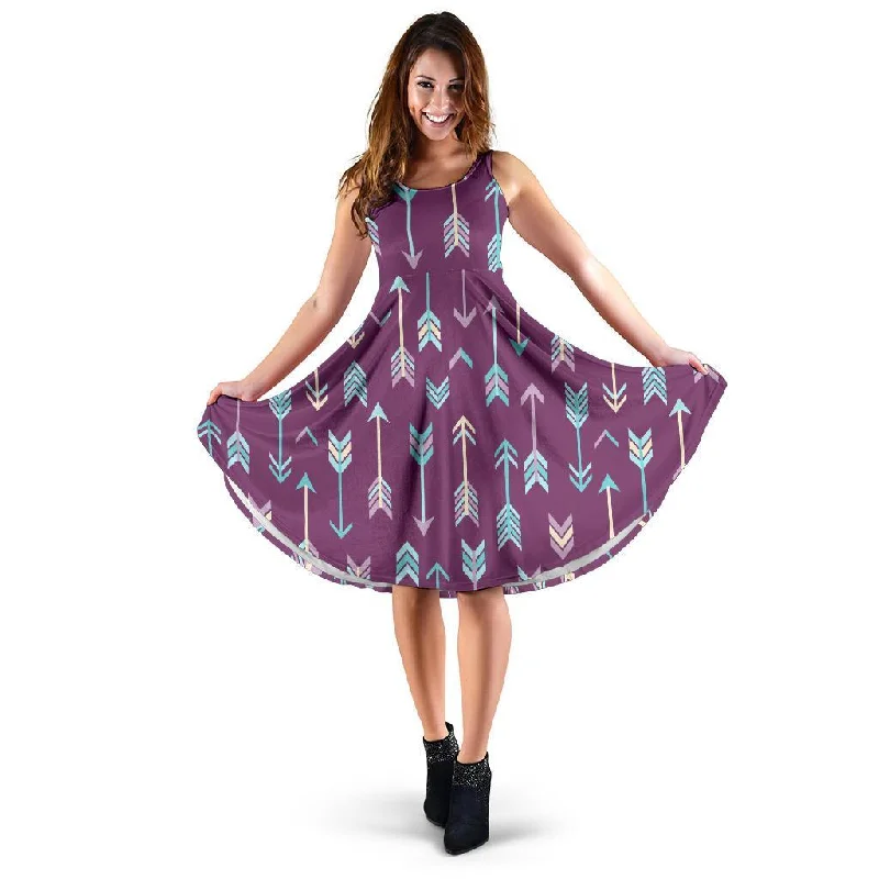 Archery Print Pattern Dress Tunics Canvas sturdy