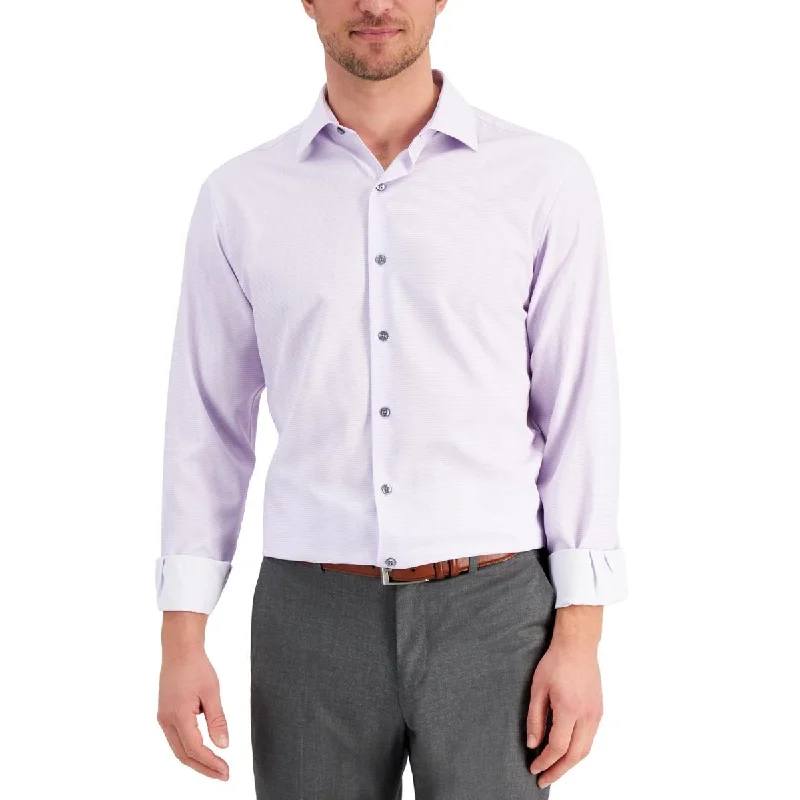Alfani Mens Houndstooth Slim Fit Dress Shirt Tunics Exclusive limited