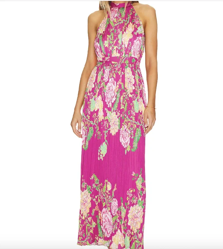 Chloe Long Dress In Fuchsia Pink Tunics Versatile stylish
