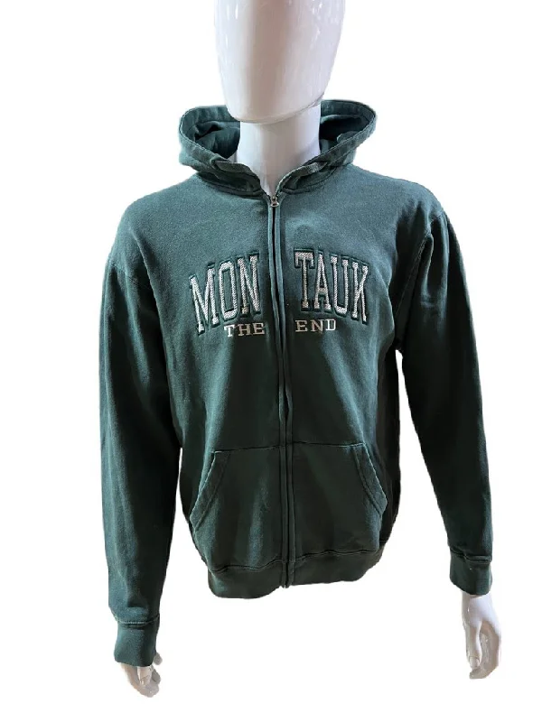Adult Montauk The End Embroidered Zip-Up Hoodie Hoodie with Patch Decorative Personalized