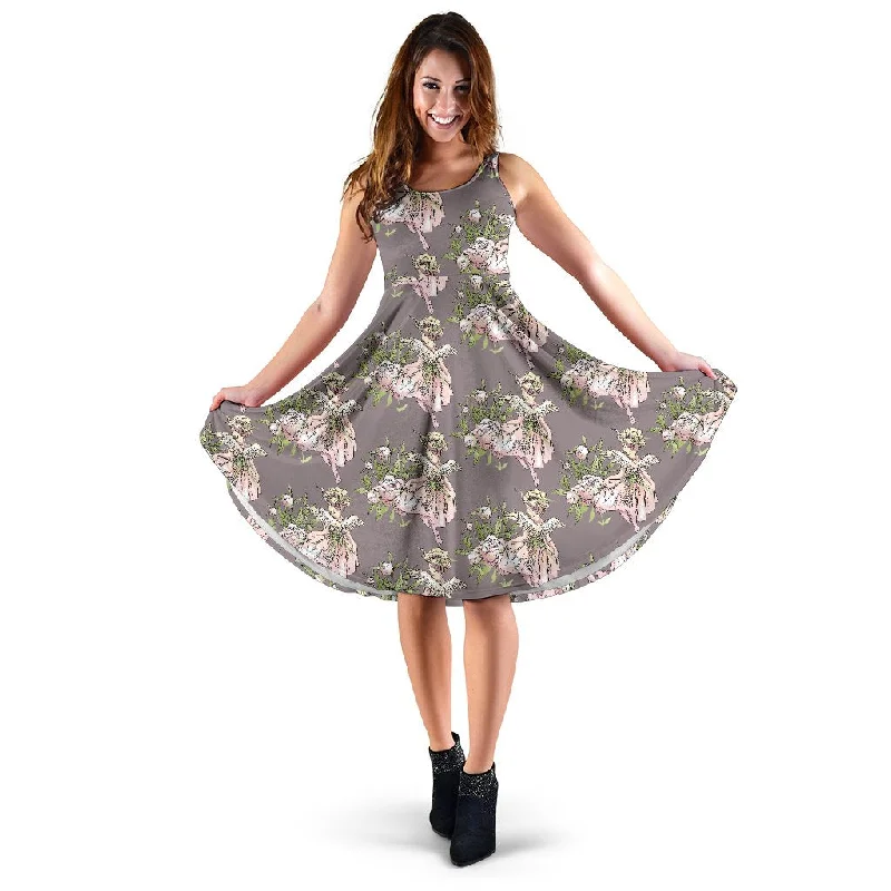 Angel Floral Print Pattern Dress Tunics Office stylish
