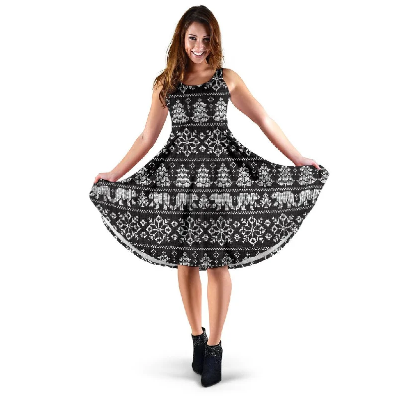 Fairisle Polar Bear Christmas Pattern Print Dress Tunics Trousers formal